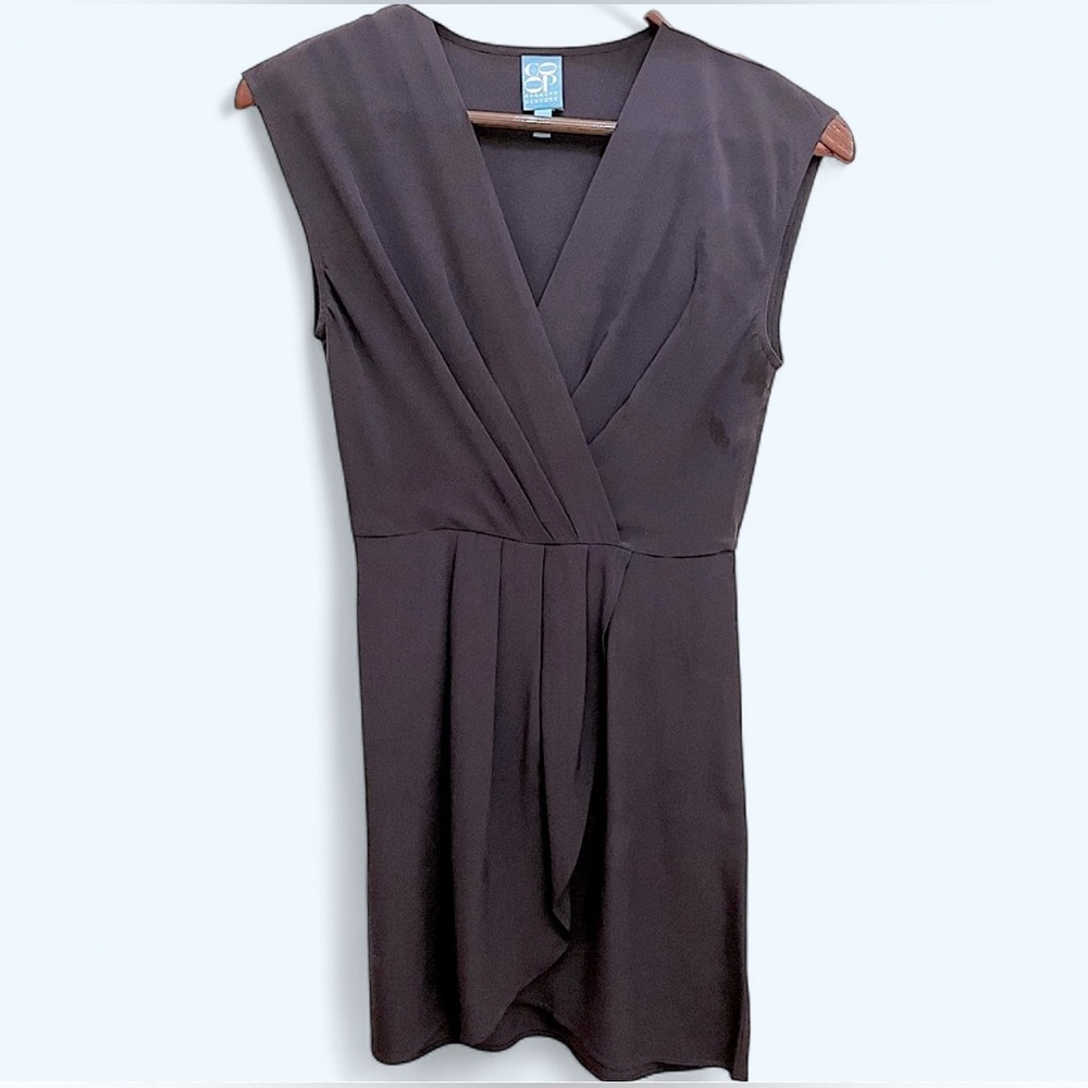 Vtg Barneys New York Silk Navy Crossover Mini Dress (NWOT)
